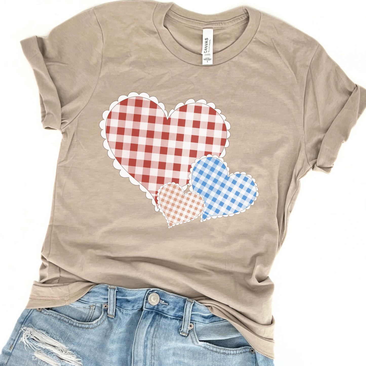 Valentine's Day hearts graphic t-shirt, Spring tee