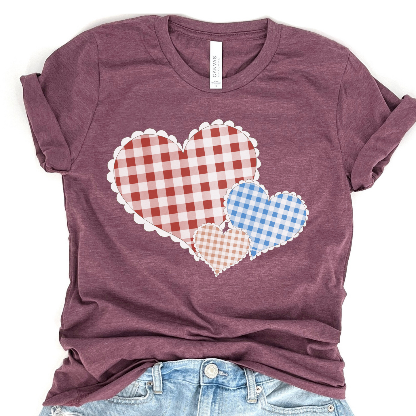 Valentine's Day hearts graphic t-shirt, Spring tee