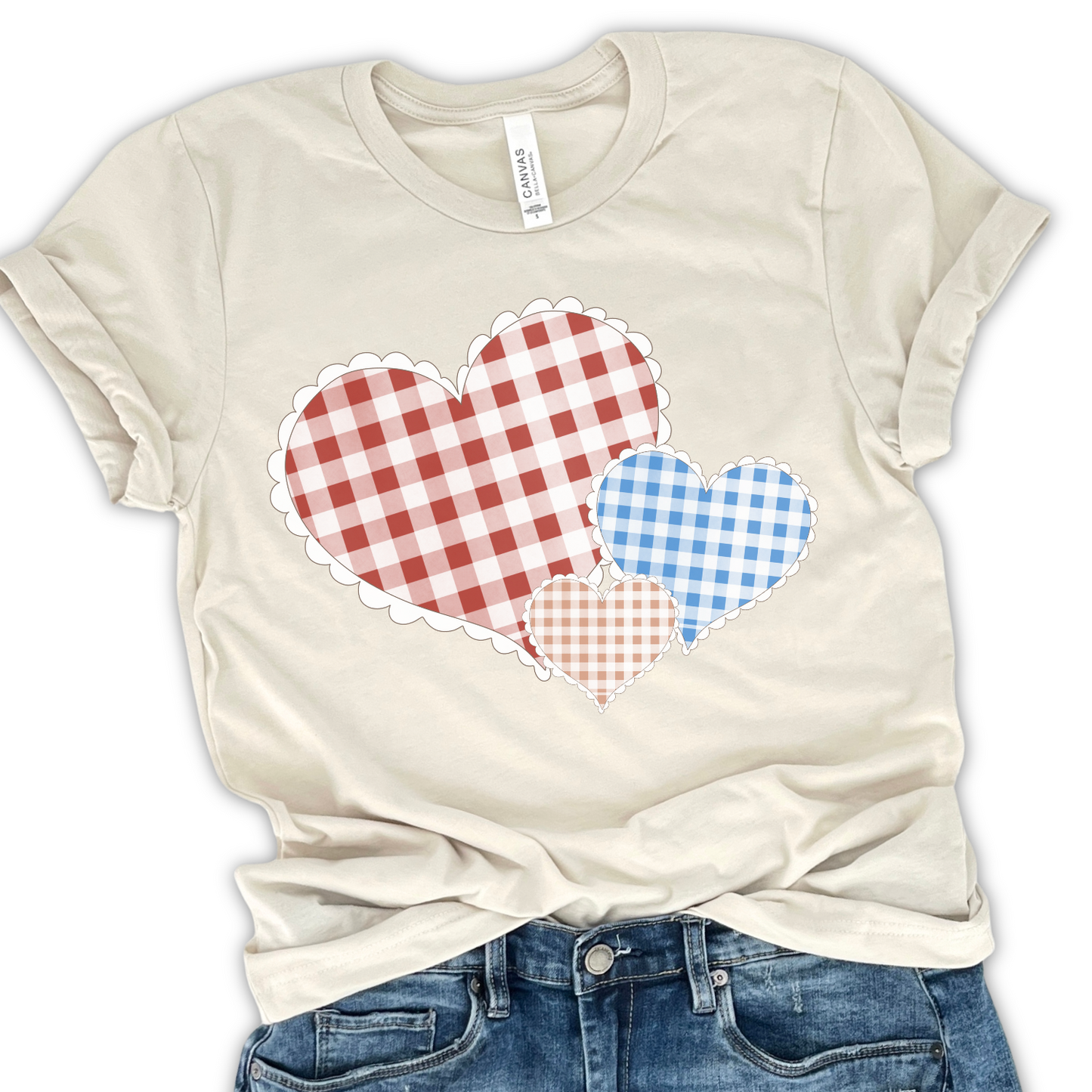 Valentine's Day hearts graphic t-shirt, Spring tee