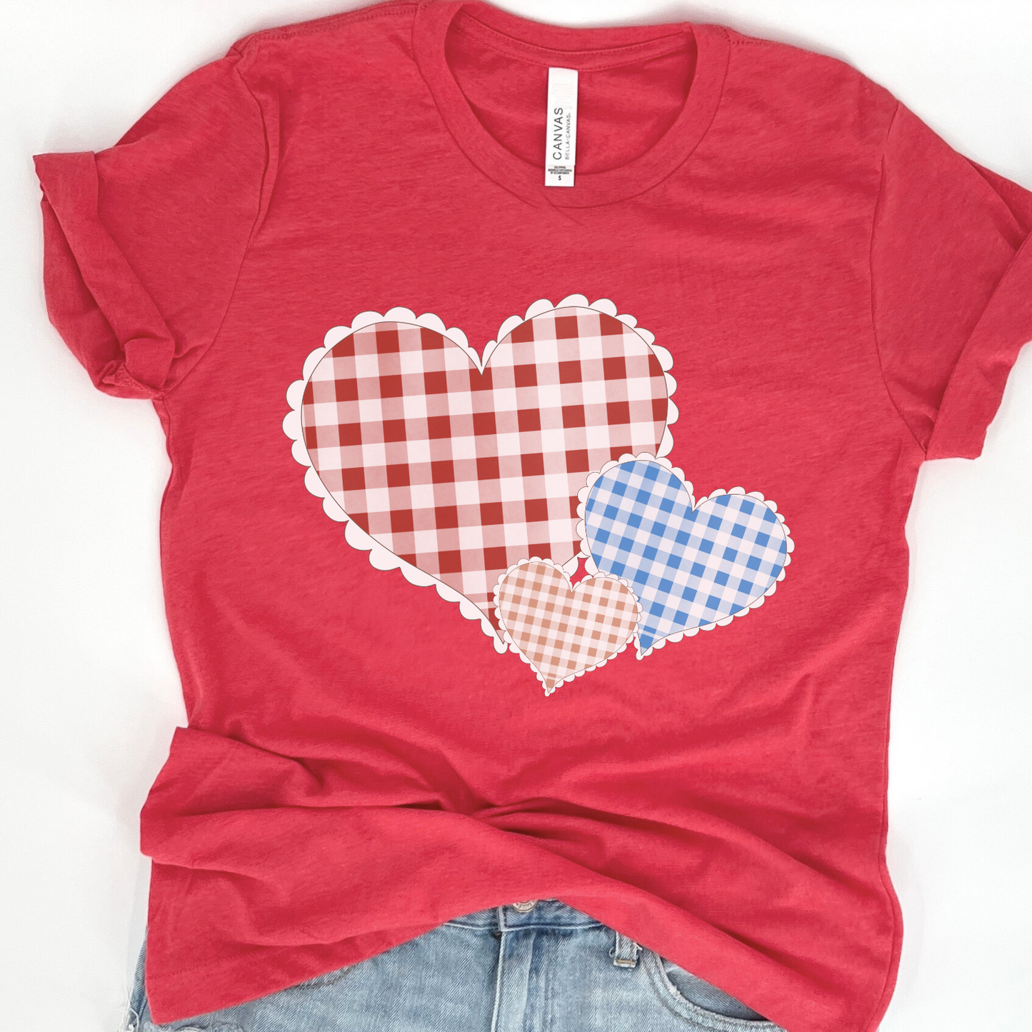 Valentine's Day hearts graphic t-shirt, Spring tee