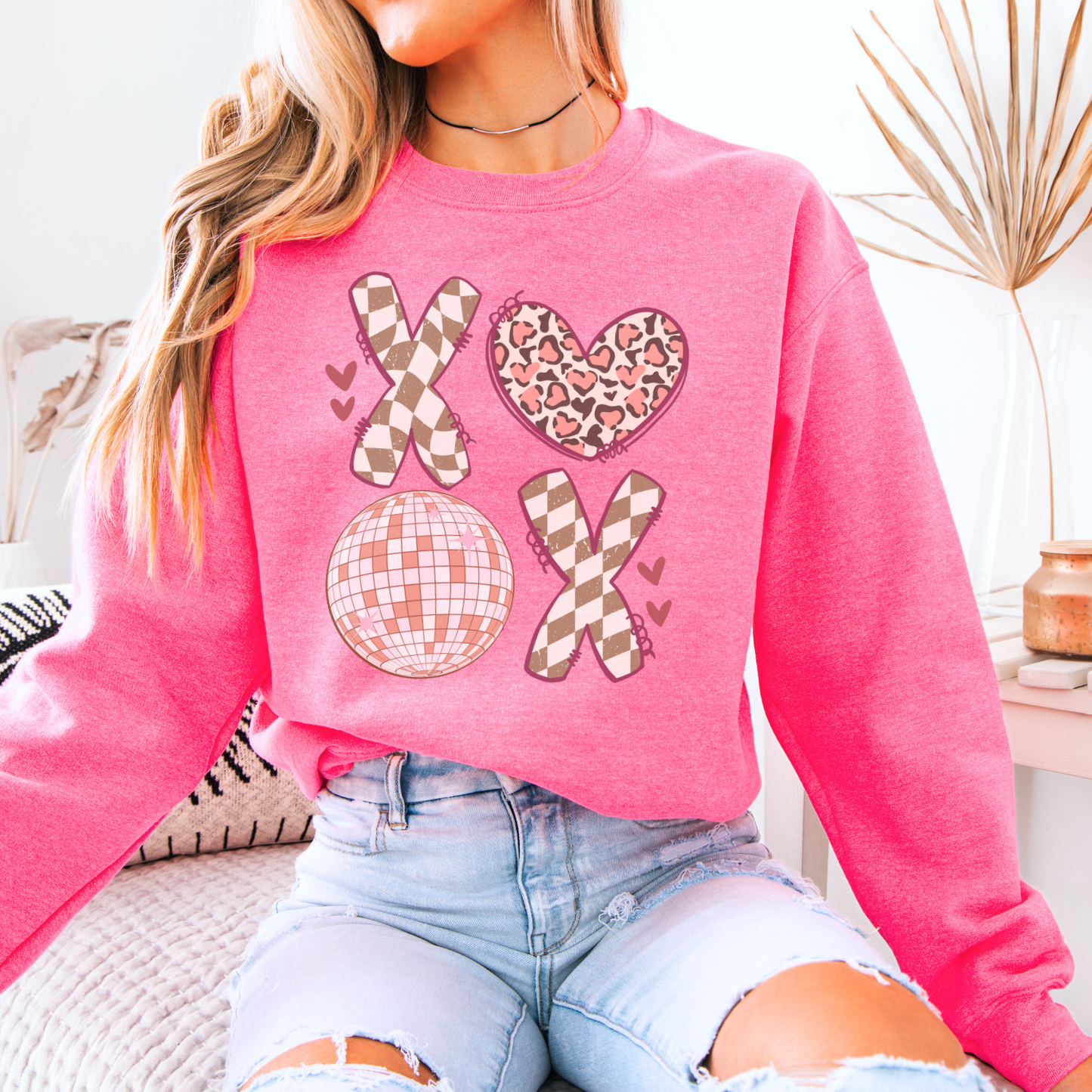 BOHO XOXO Valentine's Day graphic sweatshirt