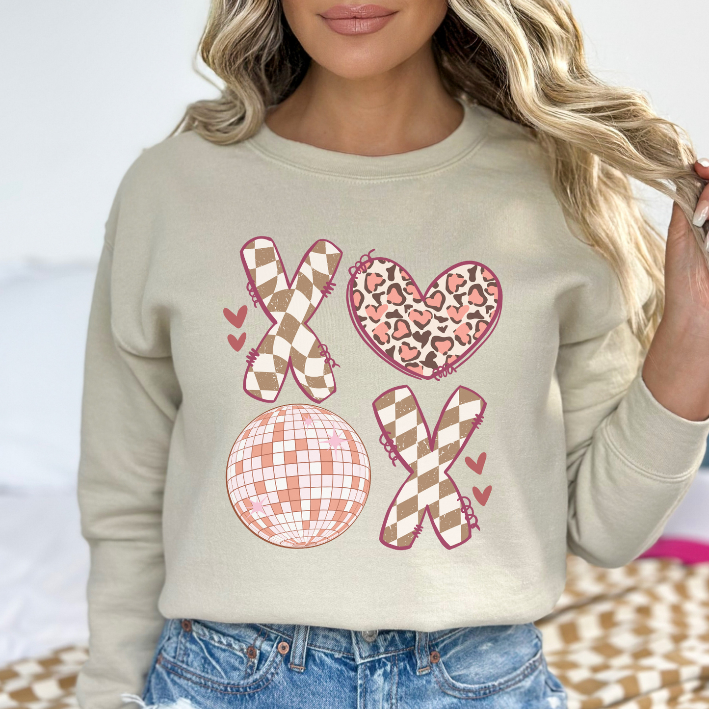 BOHO XOXO Valentine's Day graphic sweatshirt