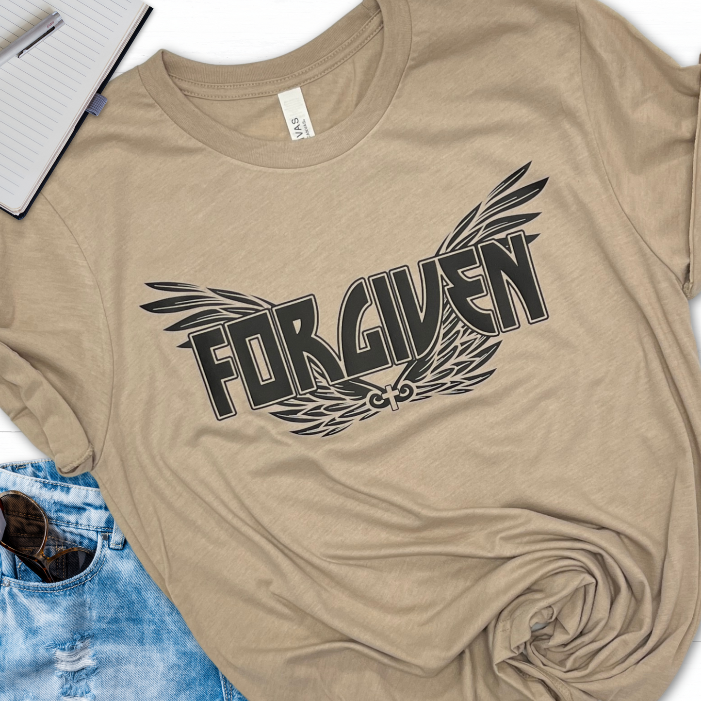 Forgiven tan tee