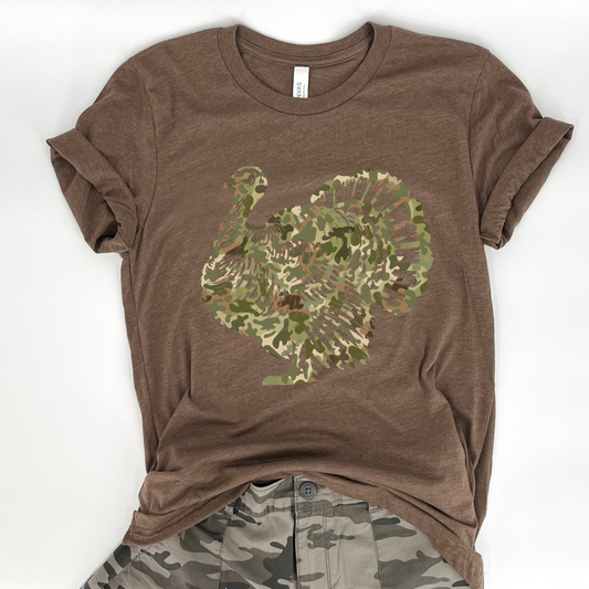 Camouflage turkey unisex hunting  t-shirt