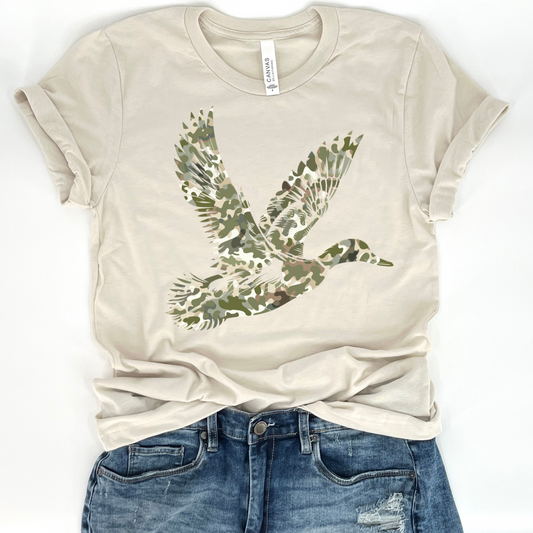 Camouflage duck unisex hunting t-shirt