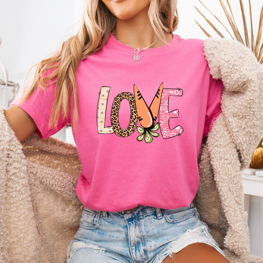 Cute whimsical love Easter graphic t-shirt