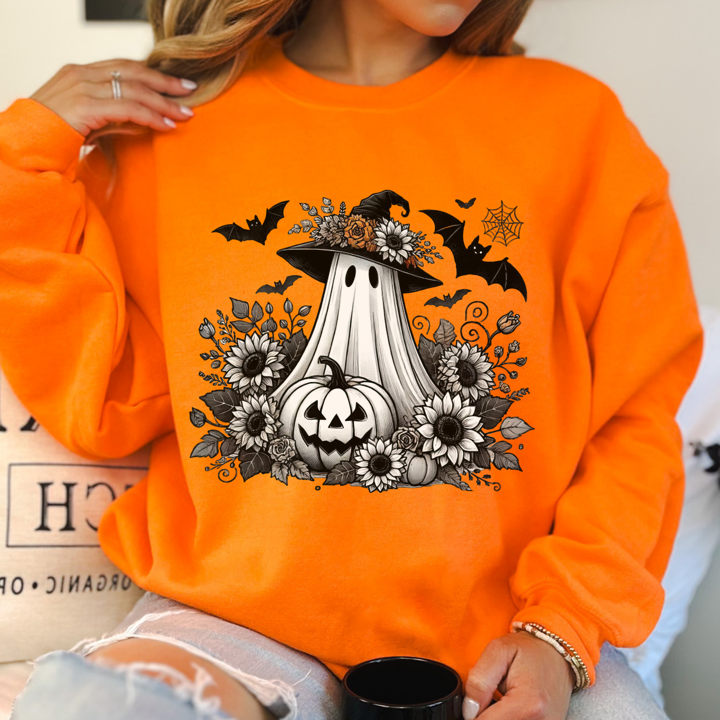 Cute little pumpkin patch ghost Halloween sweatshirt