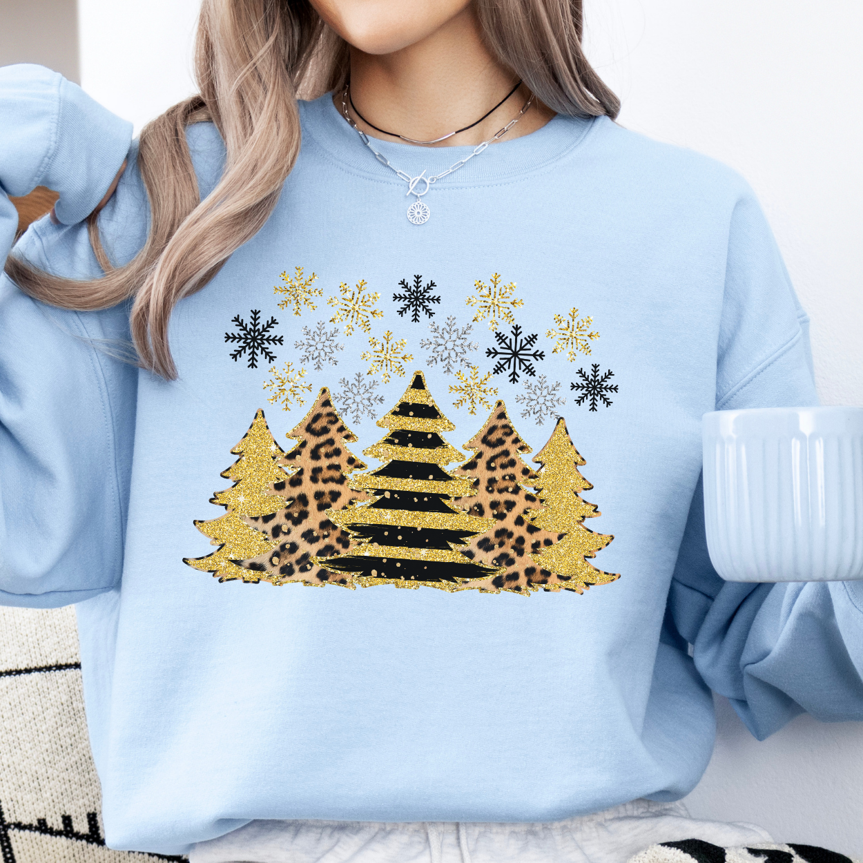 Gold Faux Glitter Christmas tree sweatshirt