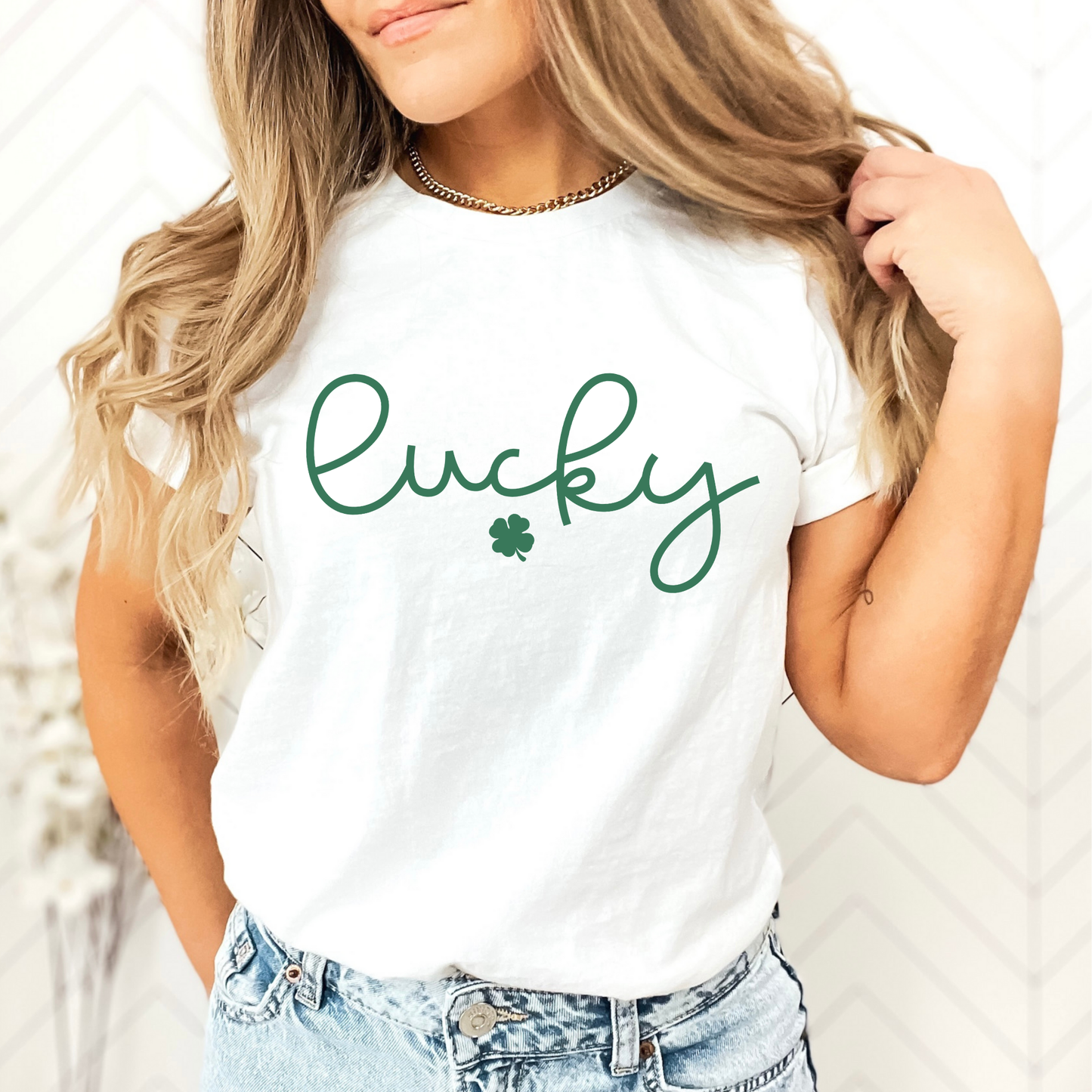 Lucky four leaf clover St. Patrick's Day graphic t-shirt