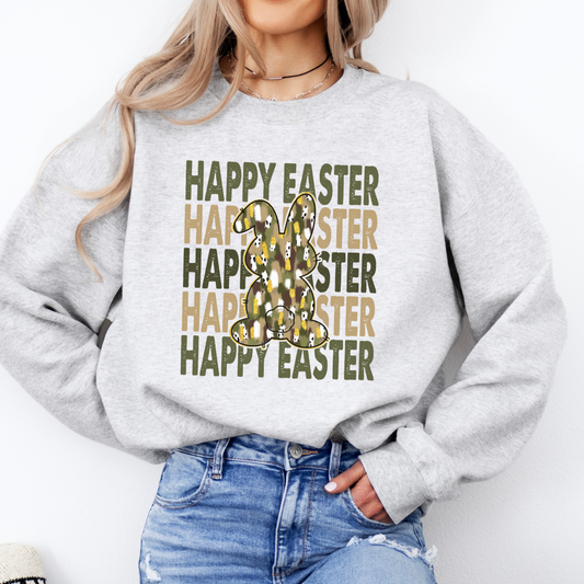 Camouflage Happy Easter bunny sweatshirt