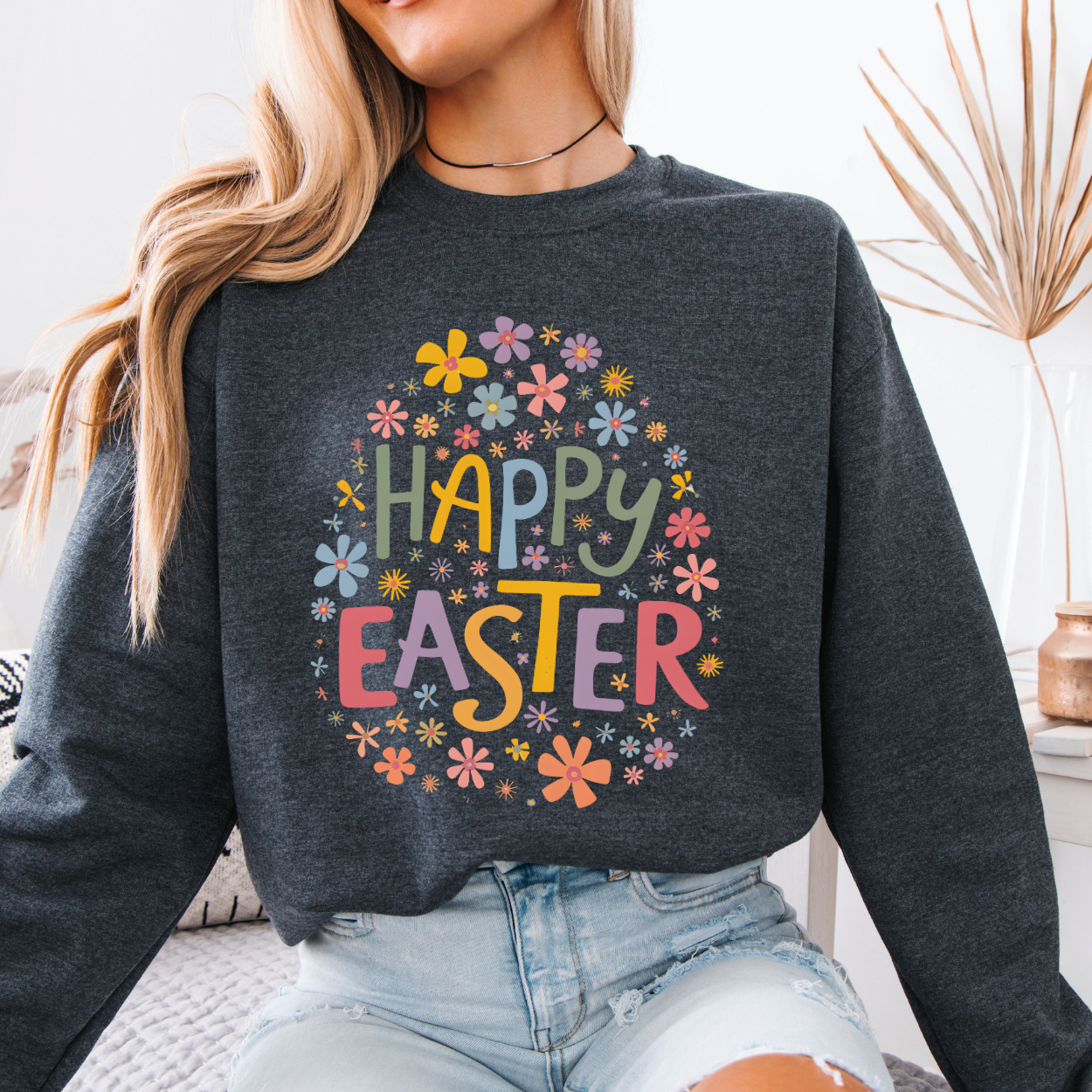 Happy Easter women's graphic sweatshirt