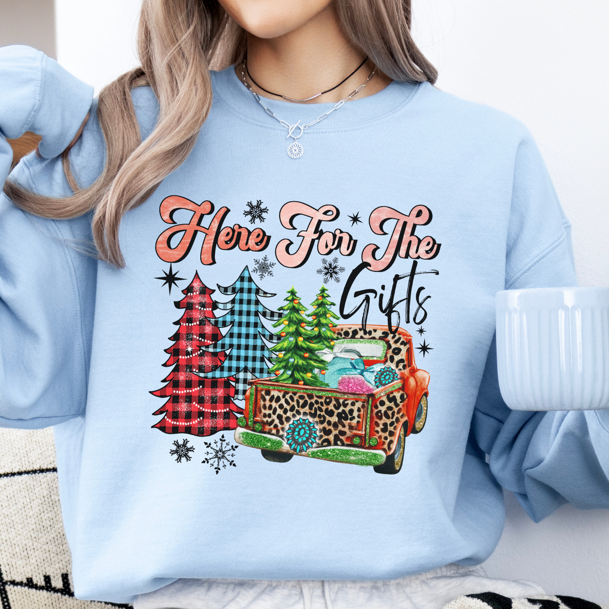 Here for the gifts Christmas sweatshirt