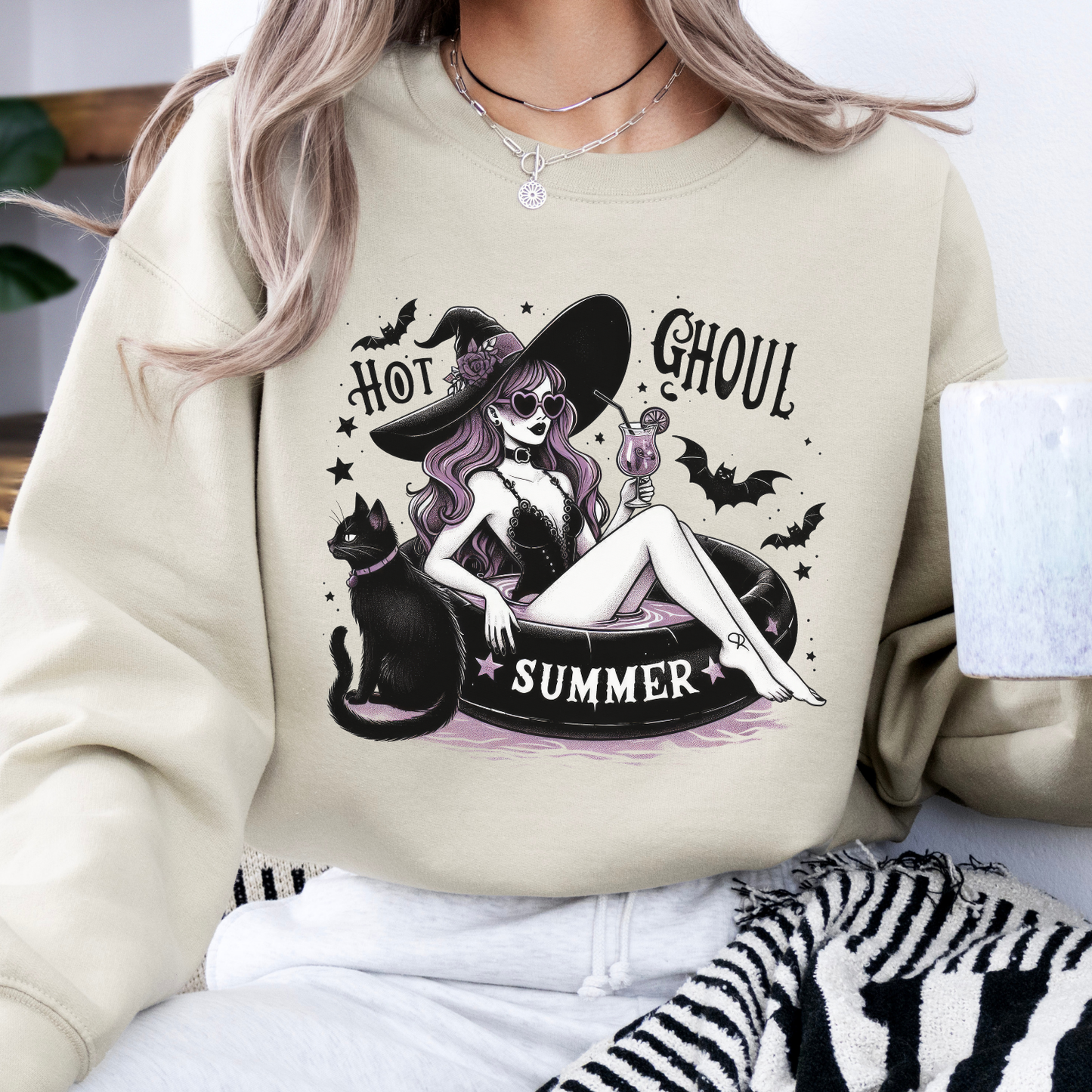 Hot ghoul summer Halloween sweatshirt