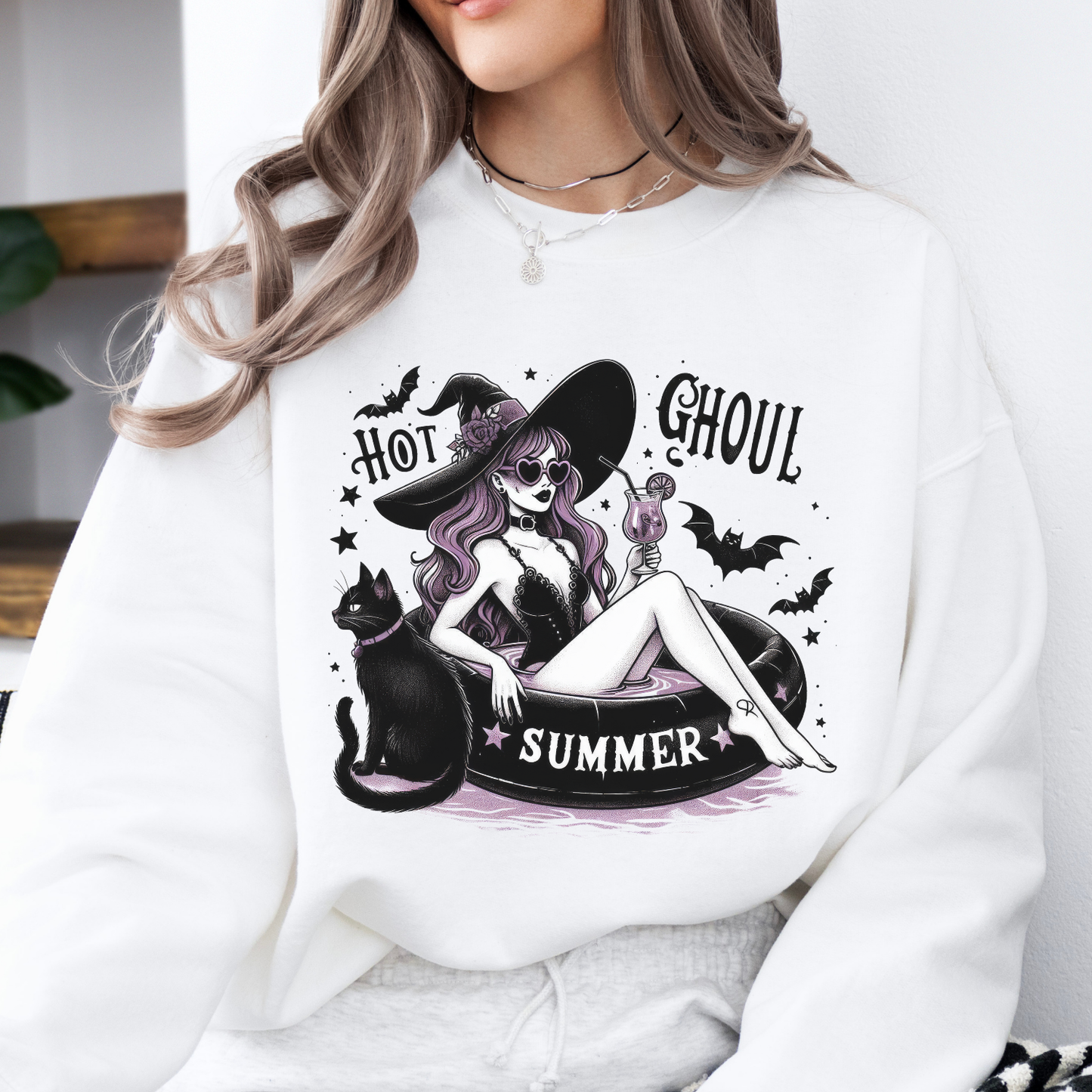 Hot ghoul summer Halloween sweatshirt