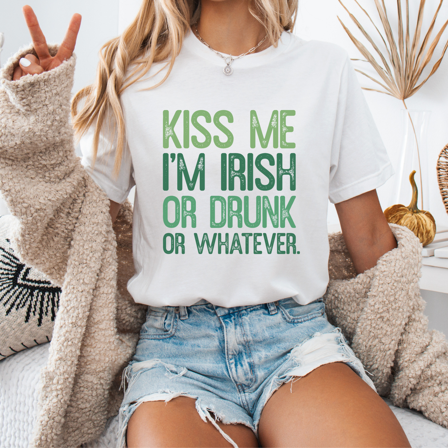 Kiss me I'm Irish Holiday graphic t-shirt, Funny drinking top