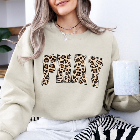 Pray sweatshirt, Leopard print