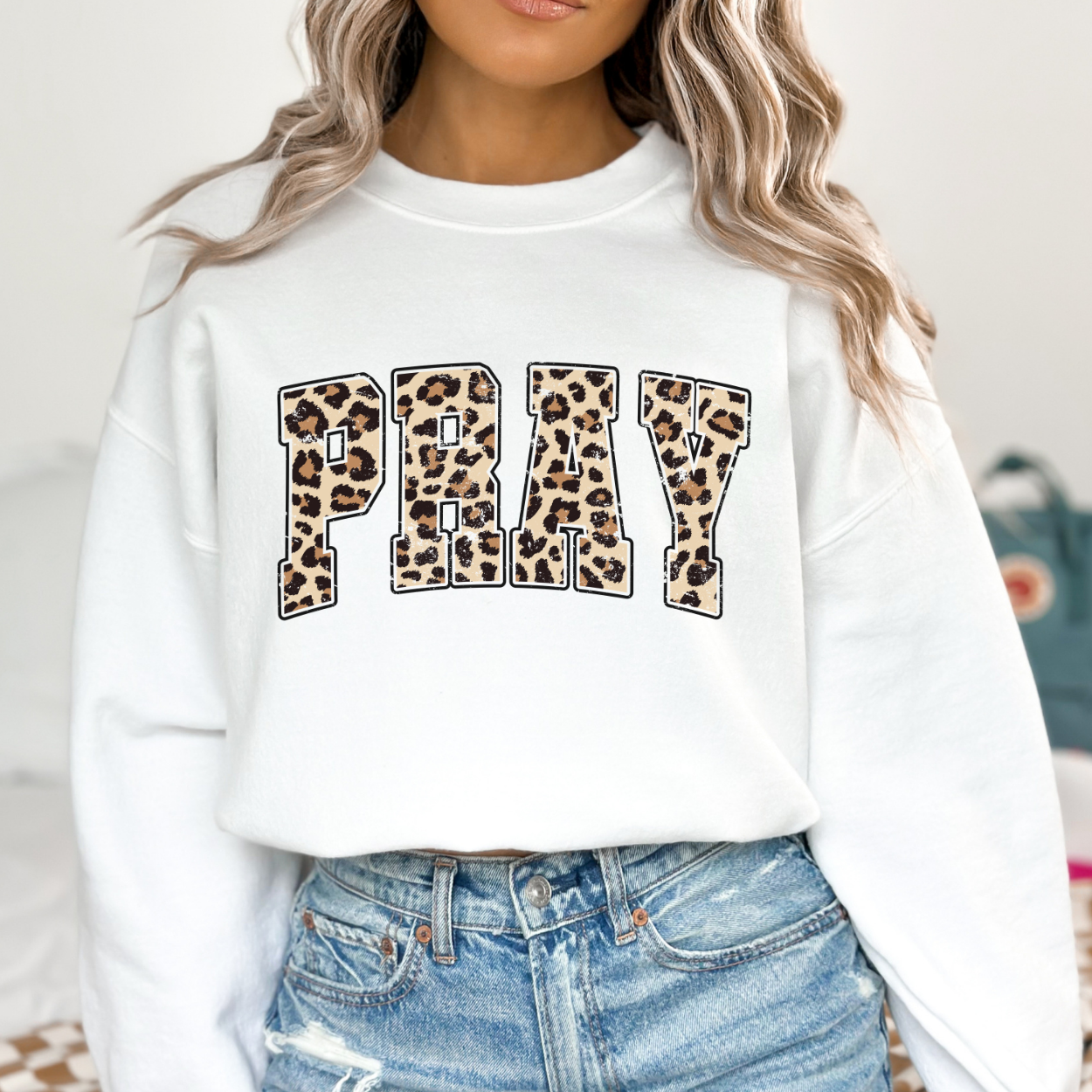 Pray sweatshirt, Leopard print