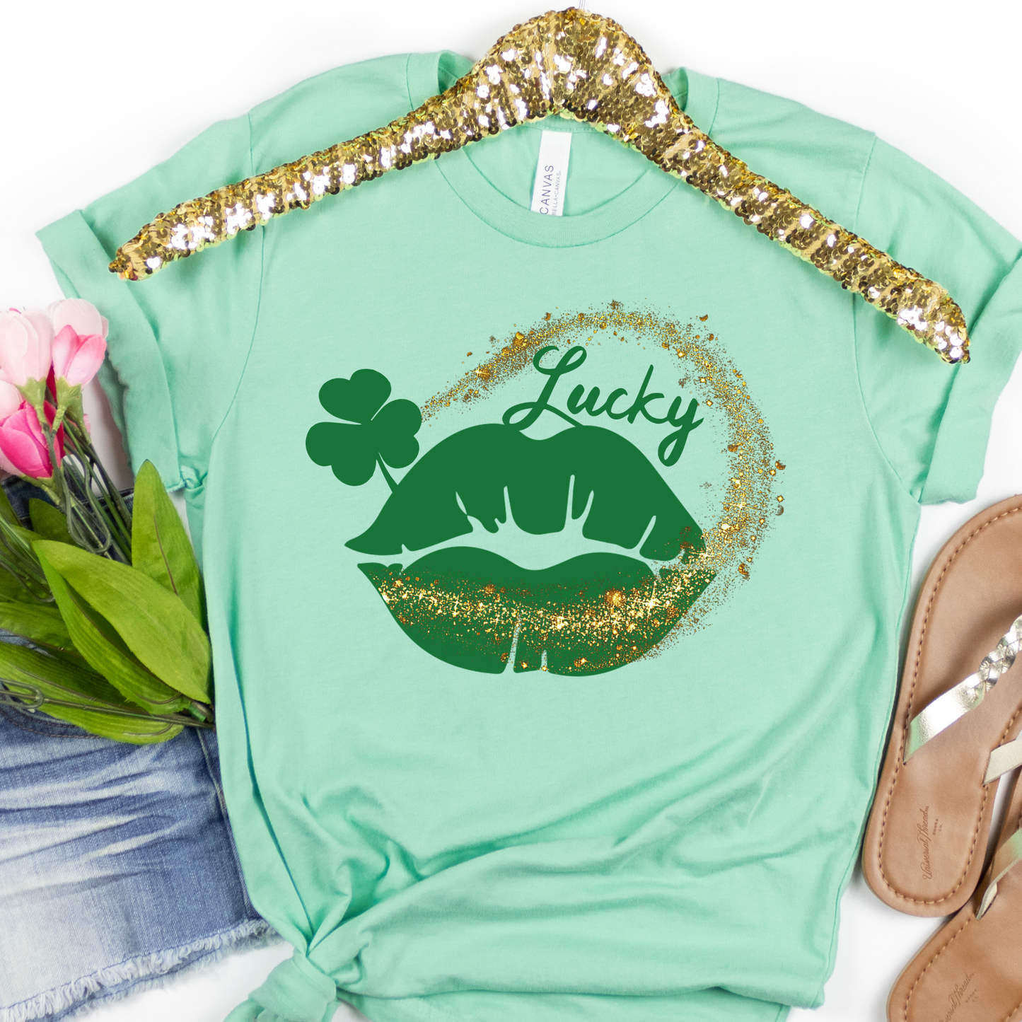 Saint Patrick's Day Lucky gold graphic t-shirt