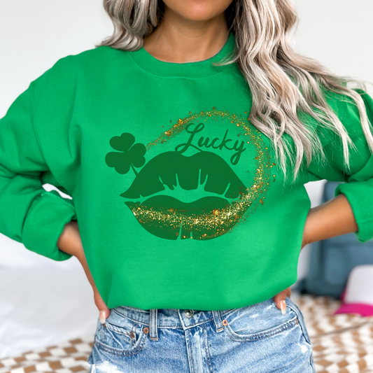 Saint Patrick's Day Lucky gold graphic sweatshirt