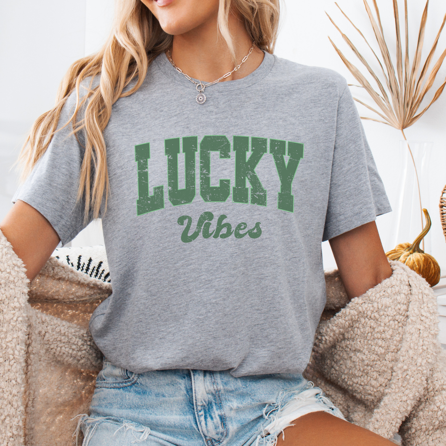 Lucky vibes St. Patrick's Day graphic t-shirt