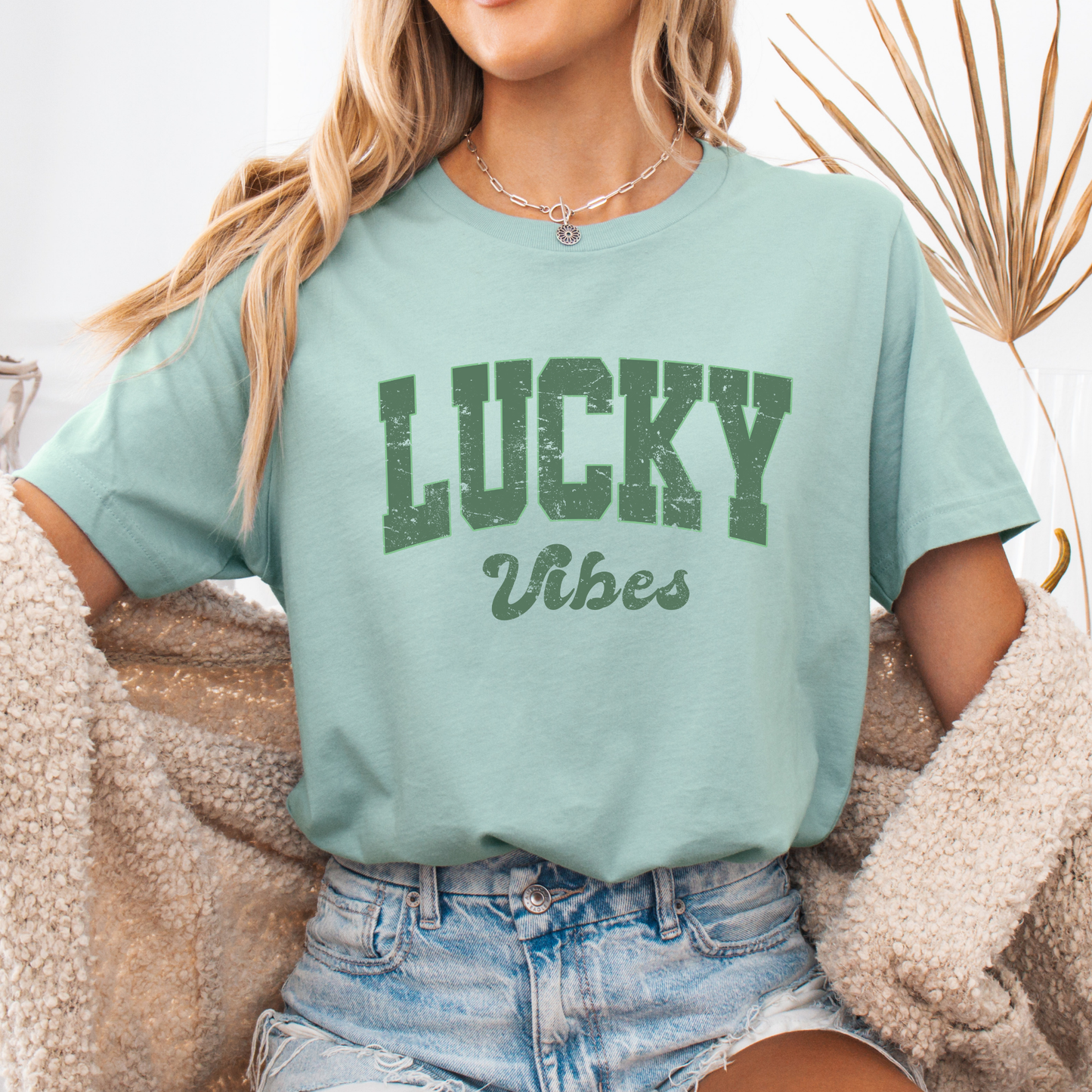 Lucky vibes St. Patrick's Day graphic t-shirt