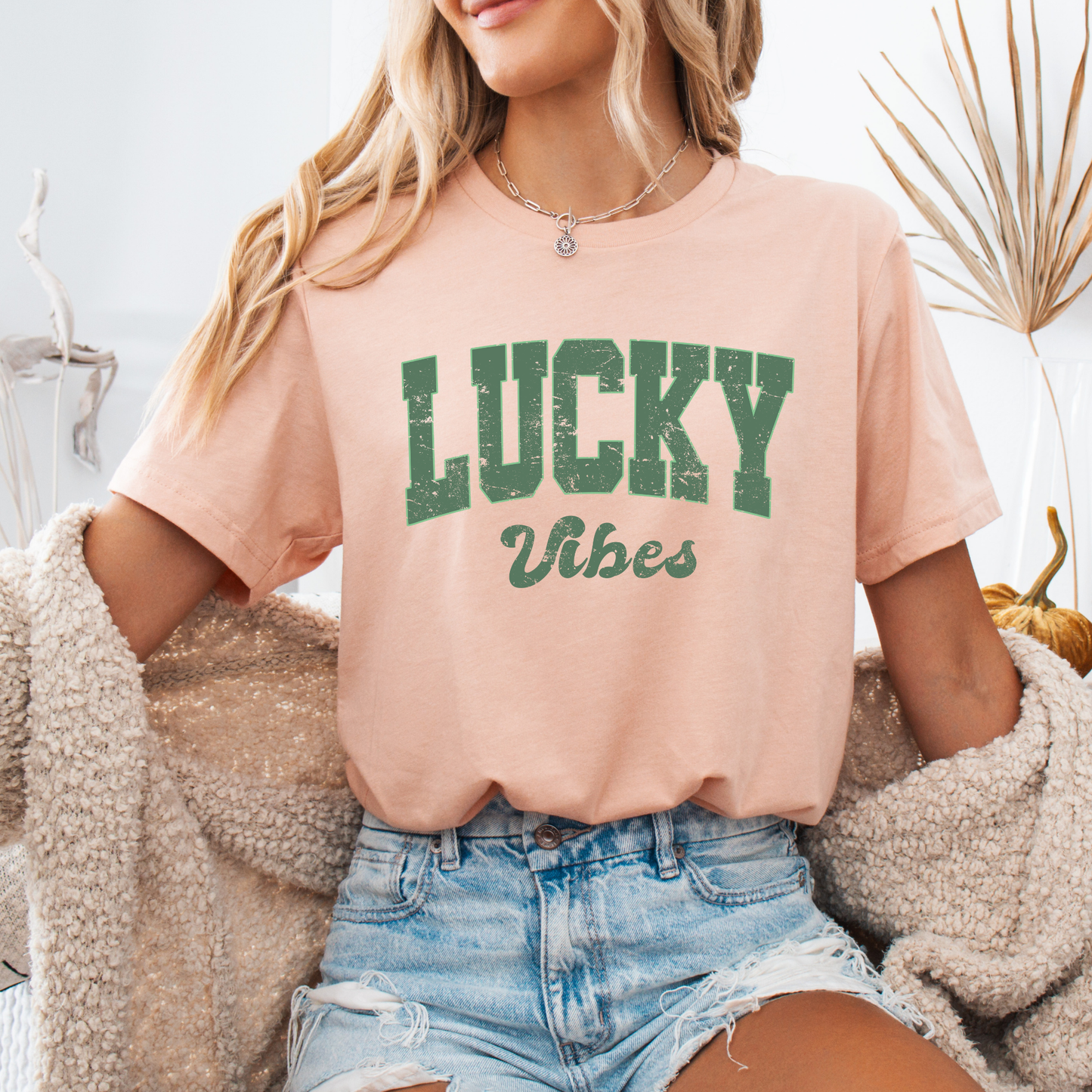 Lucky vibes St. Patrick's Day graphic t-shirt