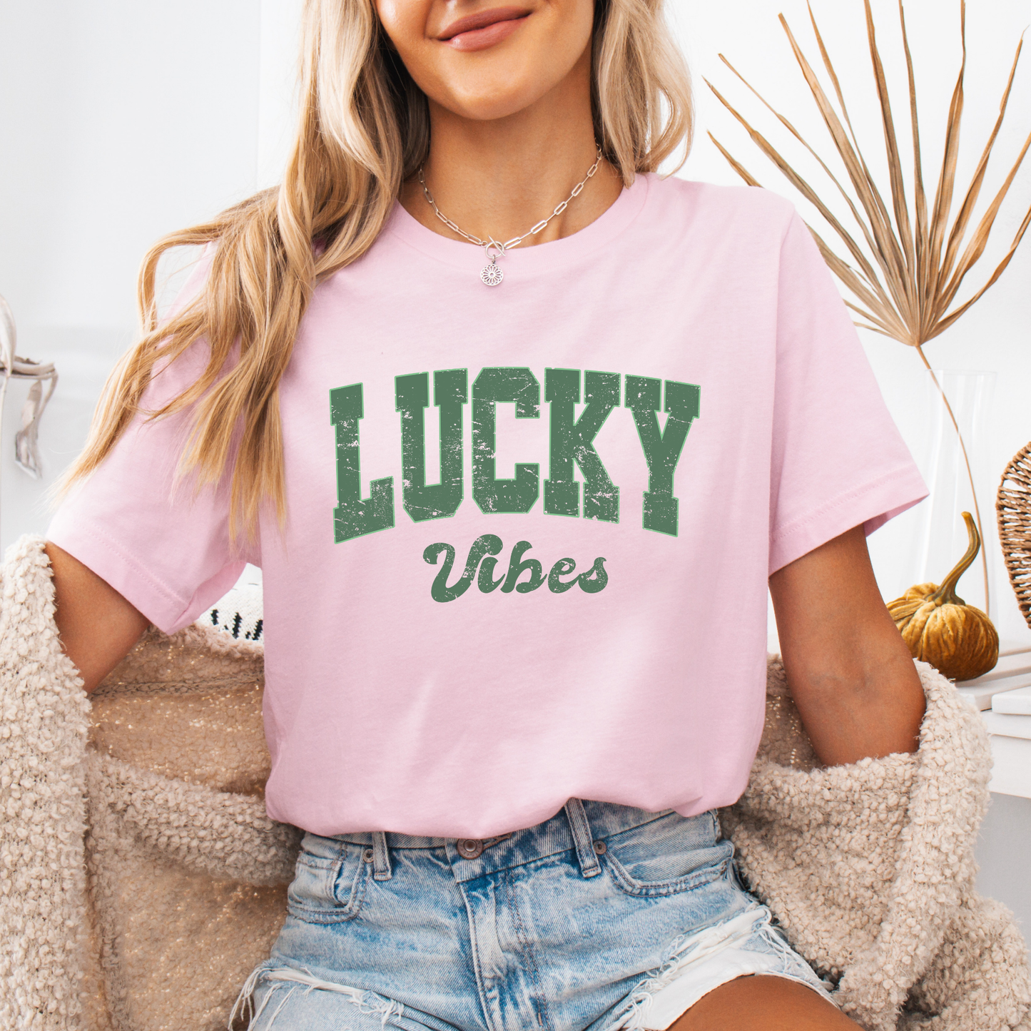 Lucky vibes St. Patrick's Day graphic t-shirt