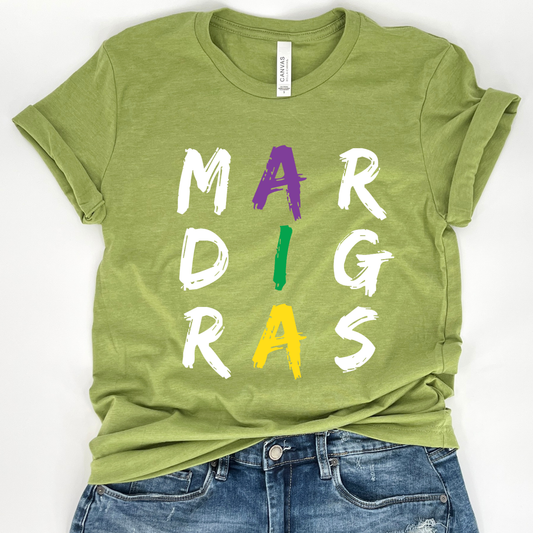 Paint the town Mardi Gras style women's t-shirt