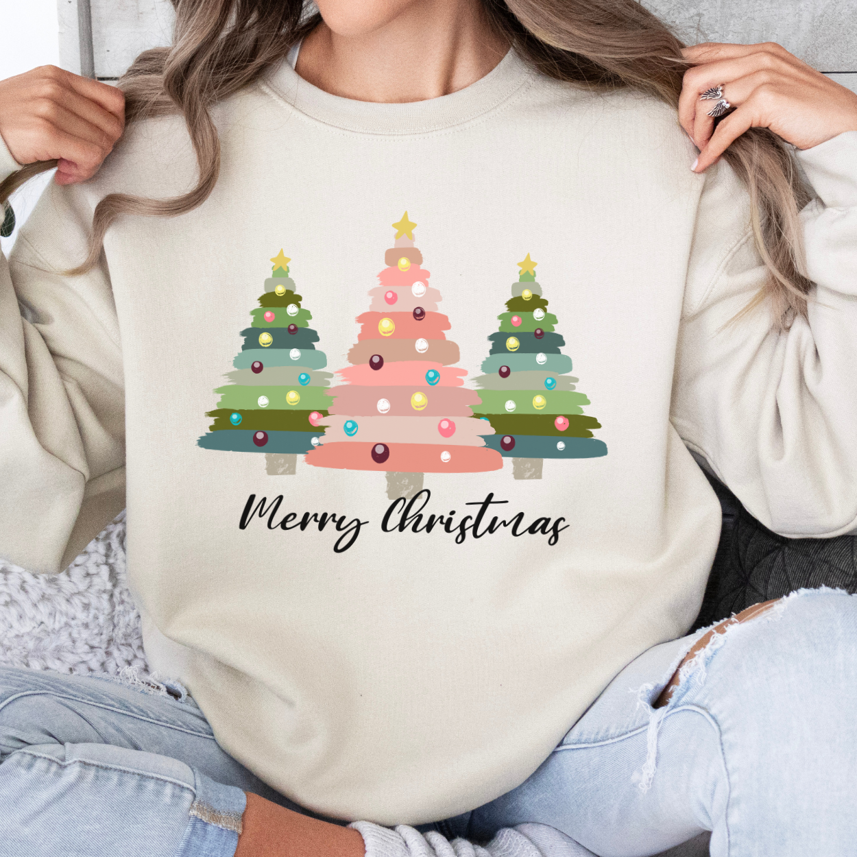 Boho Merry Christmas women's sweatshirt