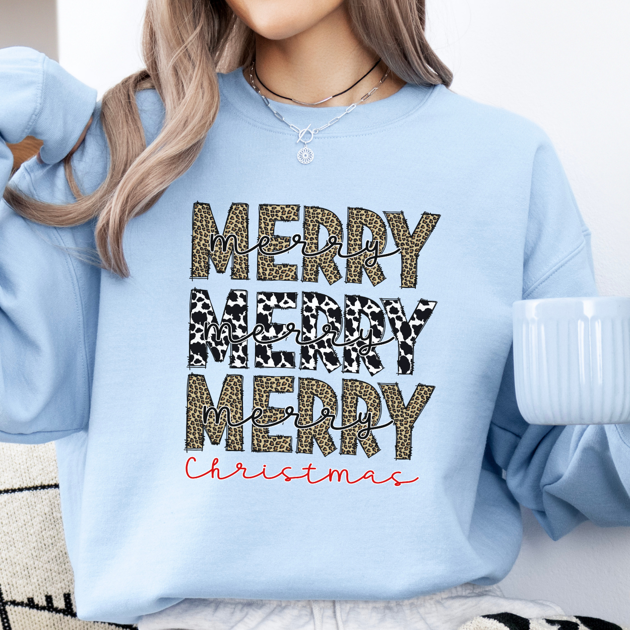 Merry Christmas leopard print sweatshirt