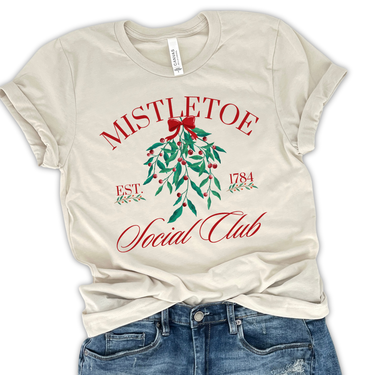 Mistletoe social club Christmas t-shirt