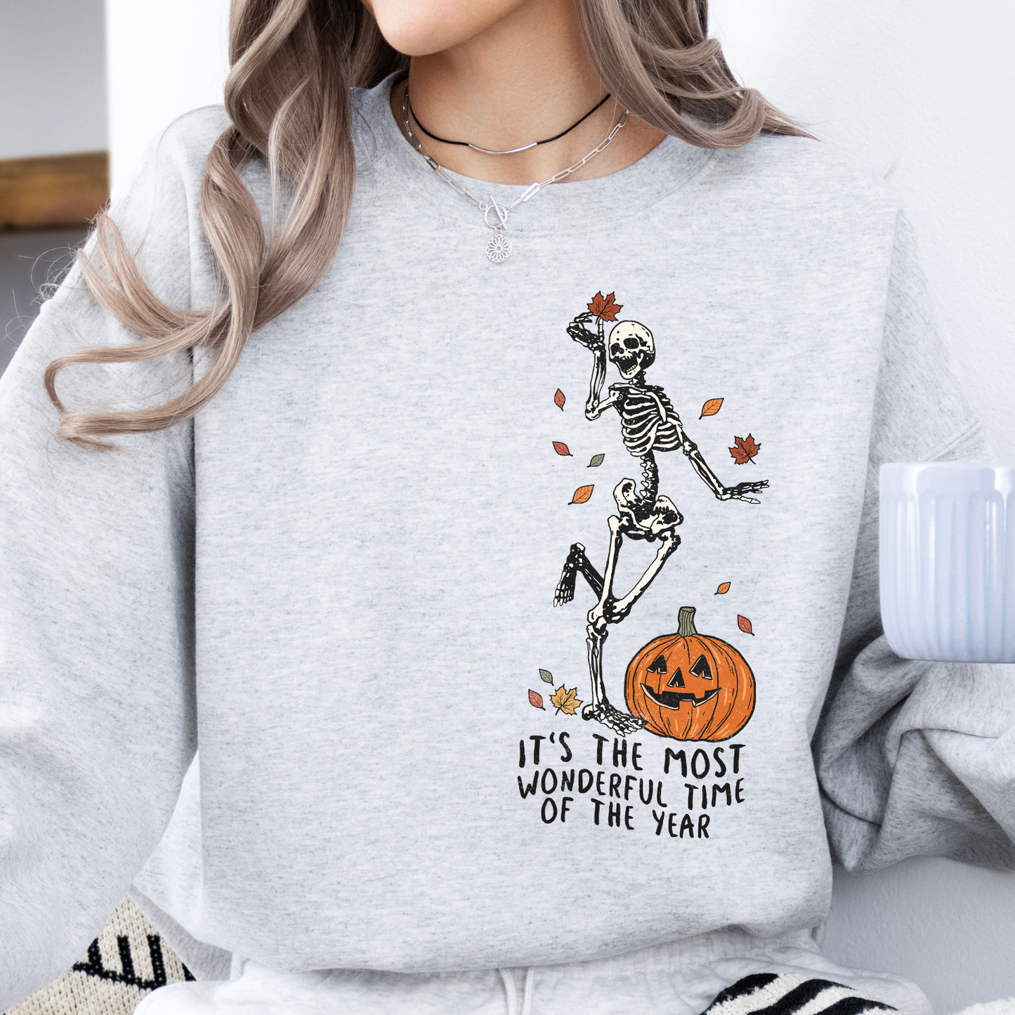 Dancing skeleton Halloween sweatshirt.  The most wonderful time of the year