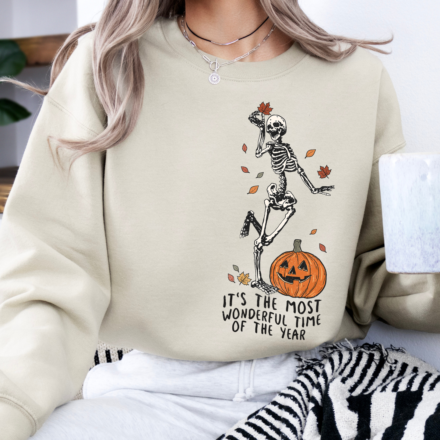 Dancing skeleton Halloween sweatshirt.  The most wonderful time of the year