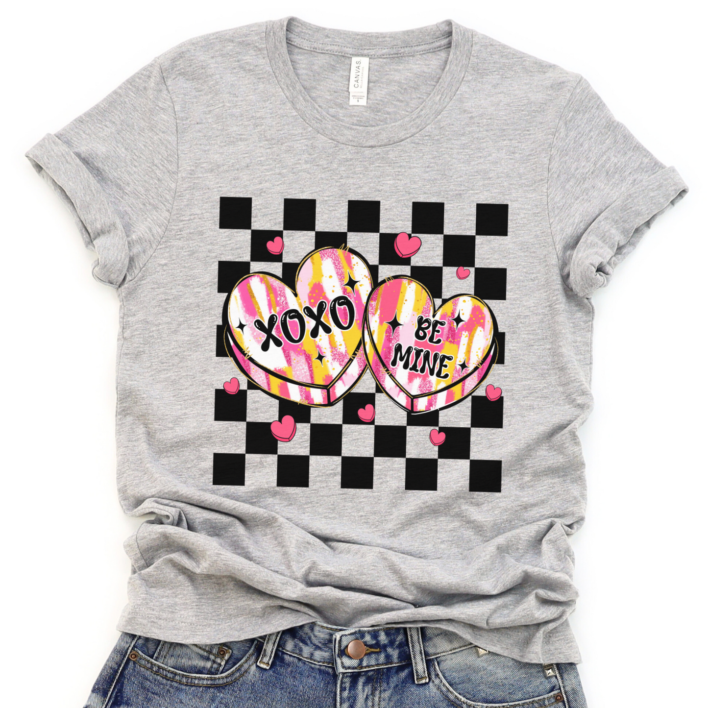 Retro XOXO Valentine's day hearts graphic t-shirt