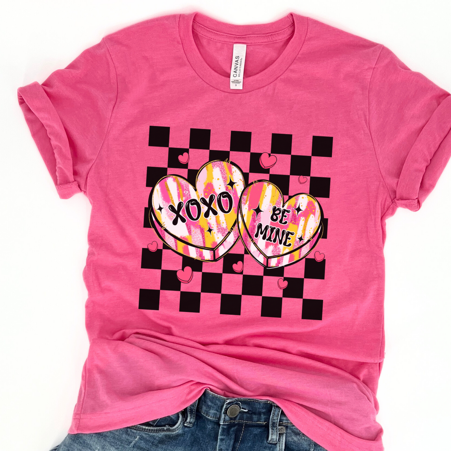 Retro XOXO Valentine's day hearts graphic t-shirt