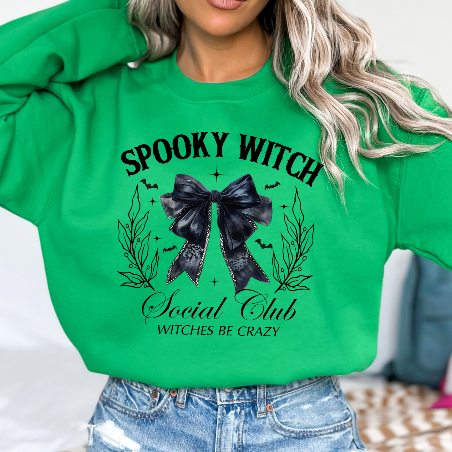 Spooky witch coquette social club Halloween sweatshirt