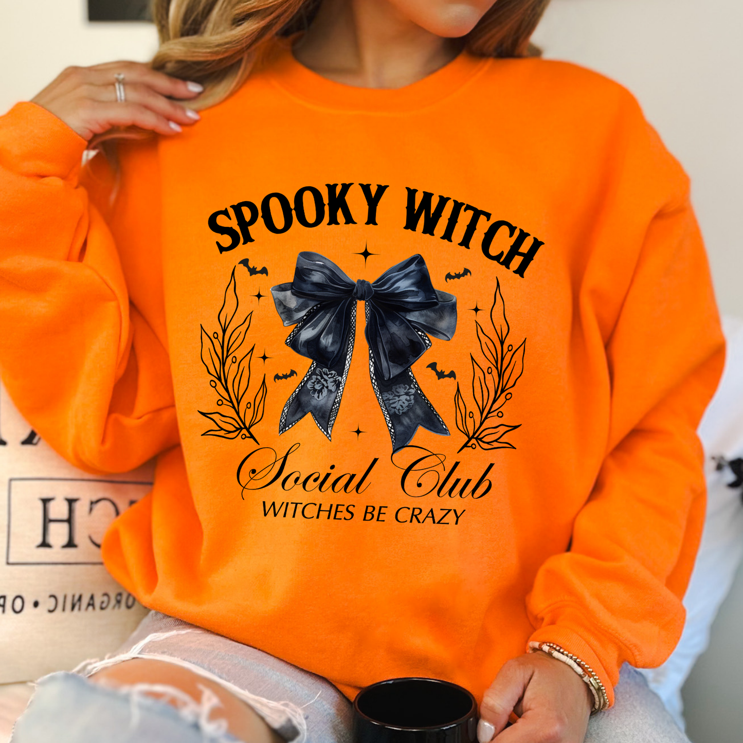 Spooky witch coquette social club Halloween sweatshirt