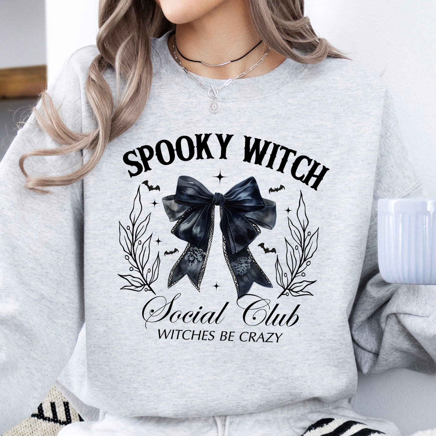 Spooky witch coquette social club Halloween sweatshirt