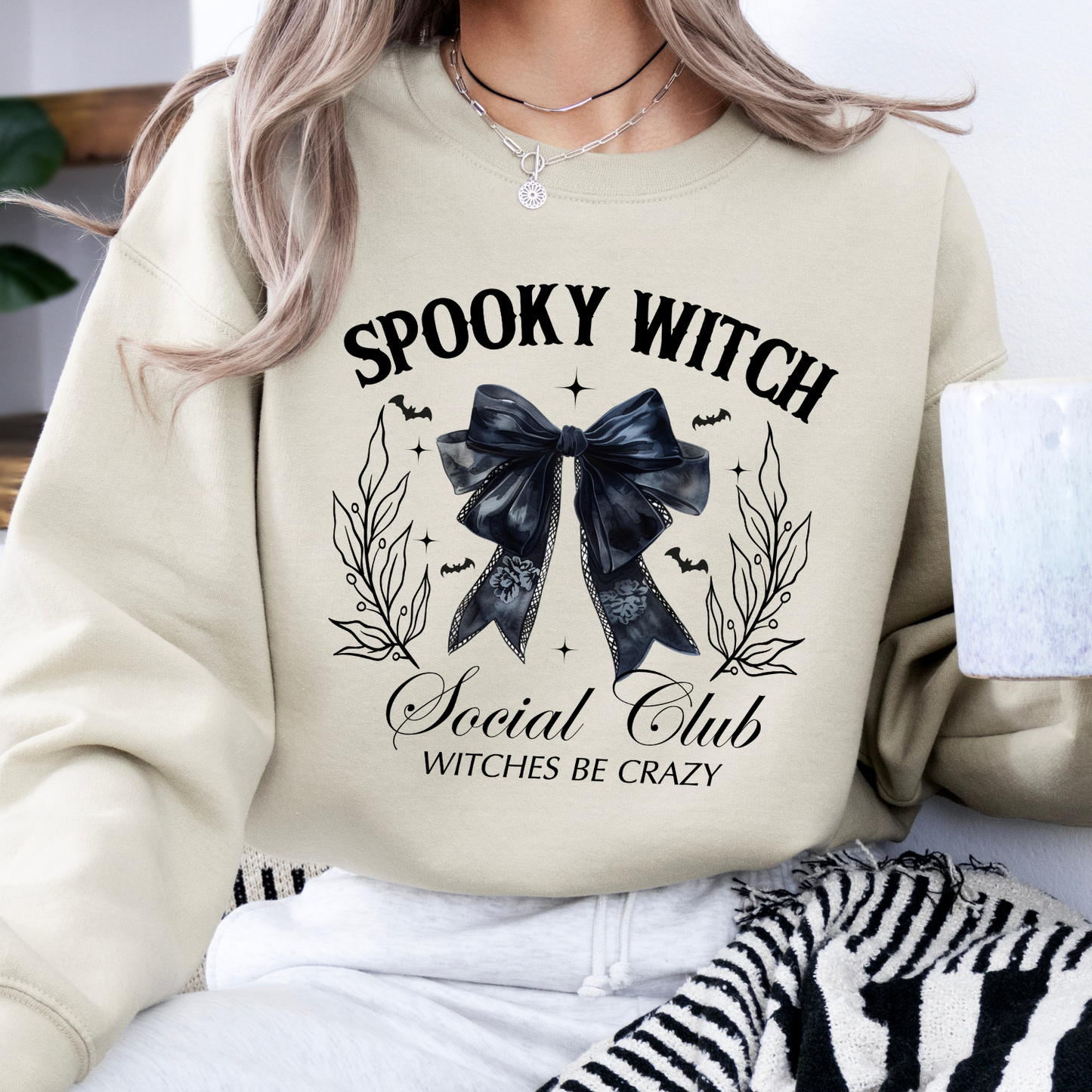 Spooky witch coquette social club Halloween sweatshirt