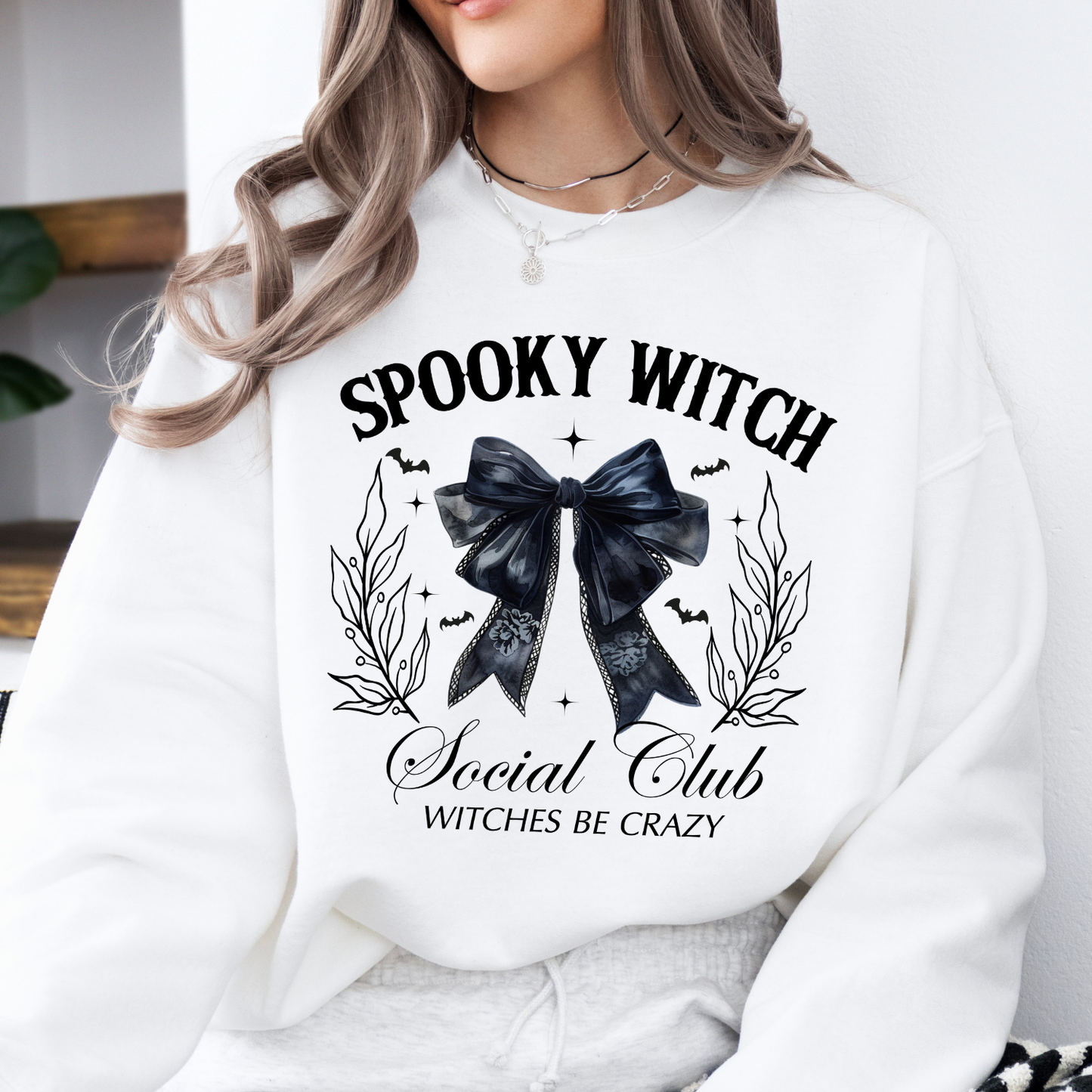 Spooky witch coquette social club Halloween sweatshirt