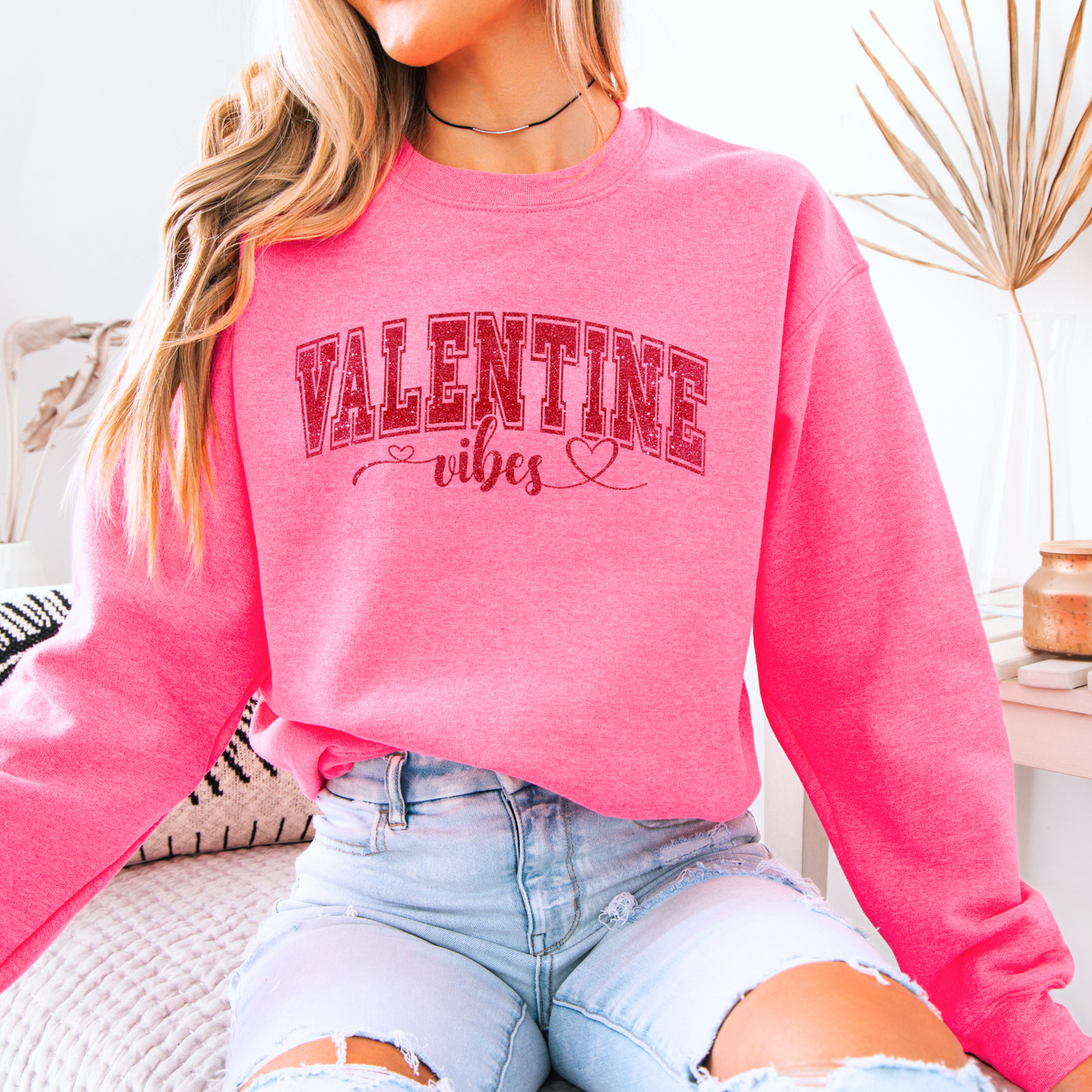 Valentine vibes graphic sweatshirt