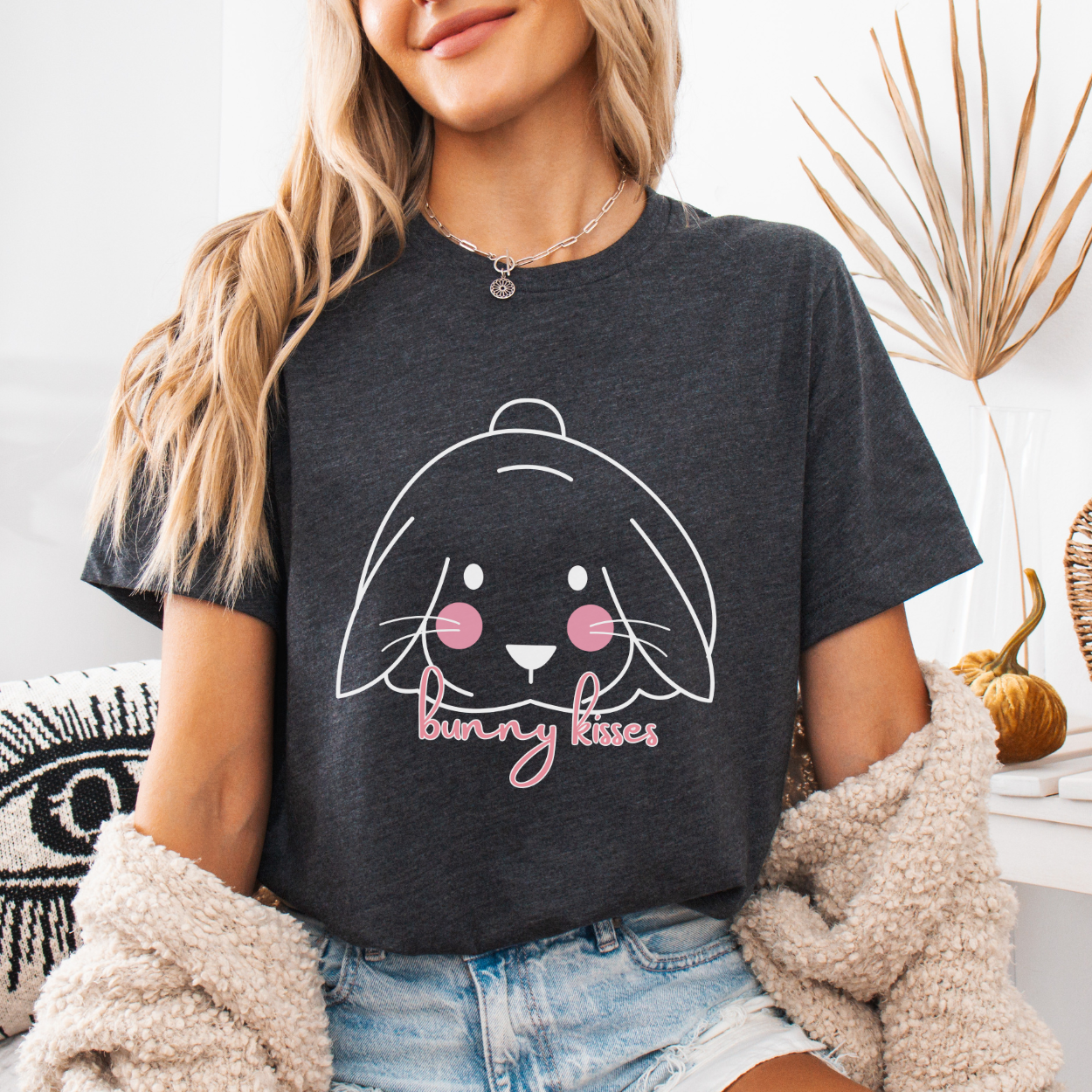 Easter bunny kisses women's graphic t-shirt