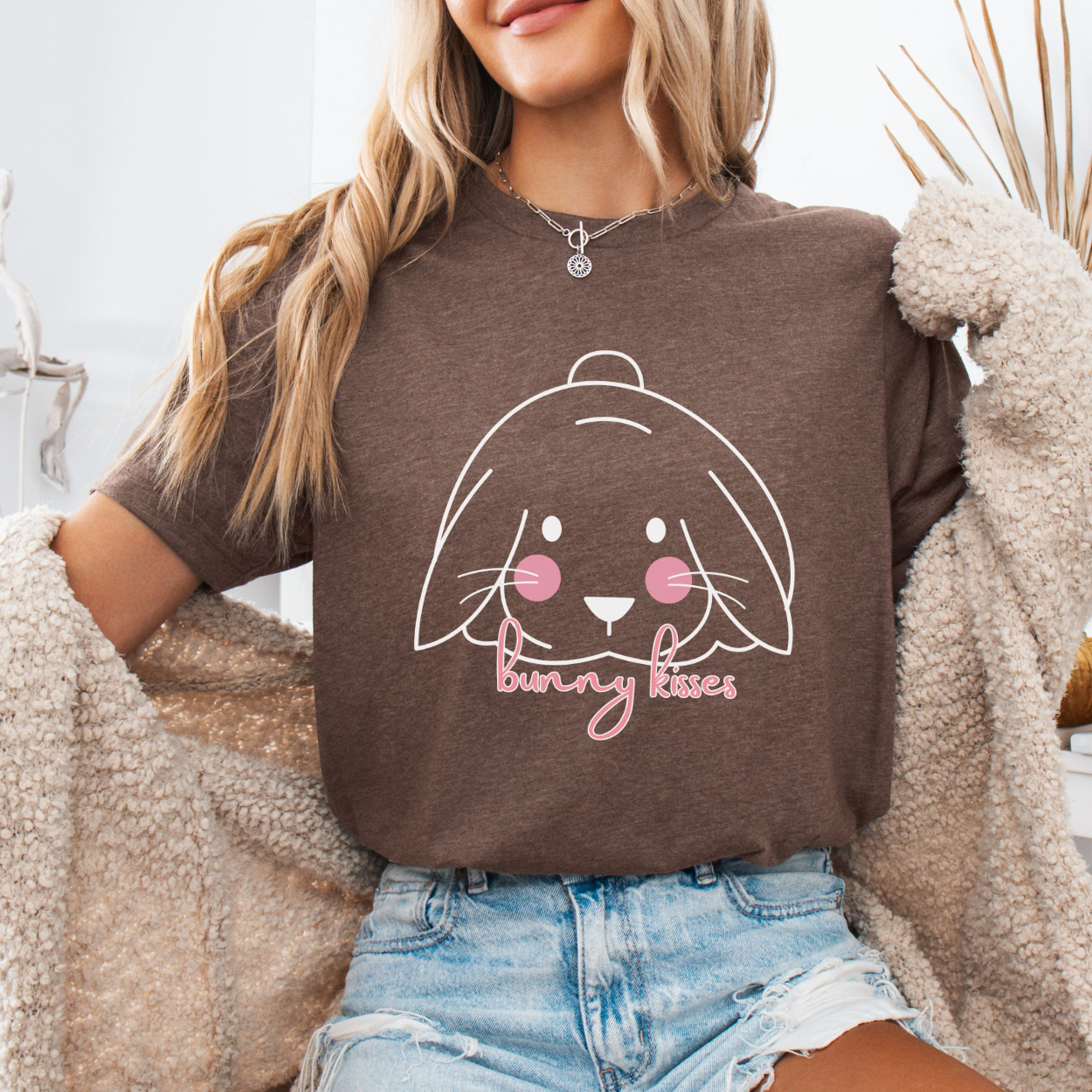 Easter bunny kisses women's graphic t-shirt