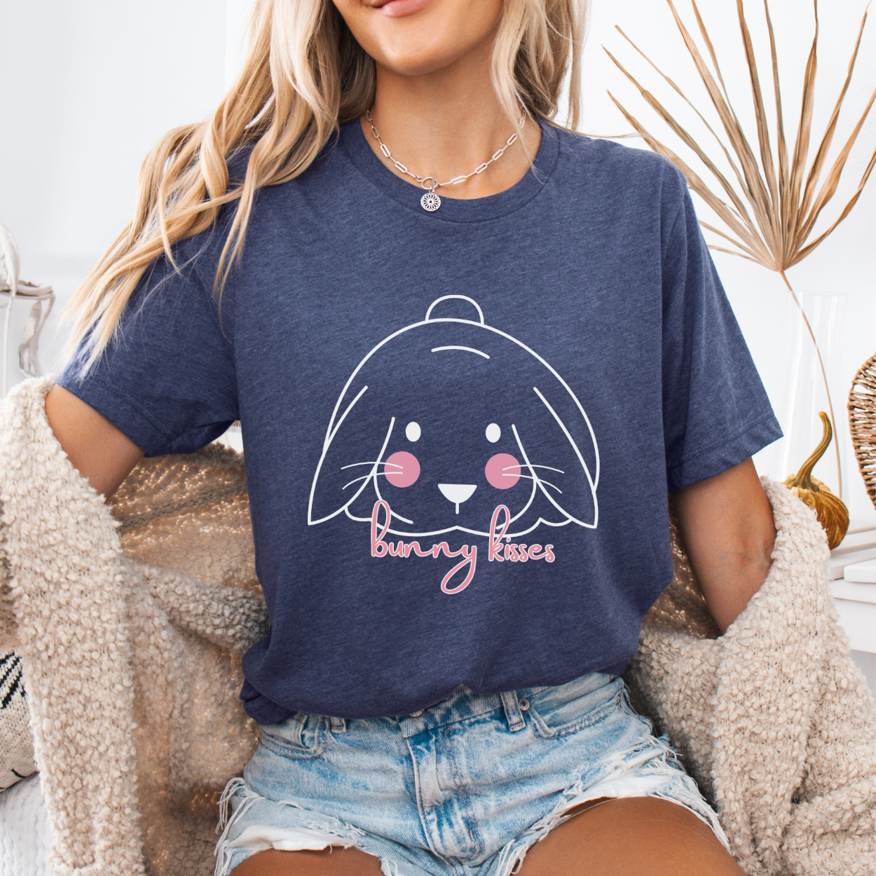 Easter bunny kisses women's graphic t-shirt