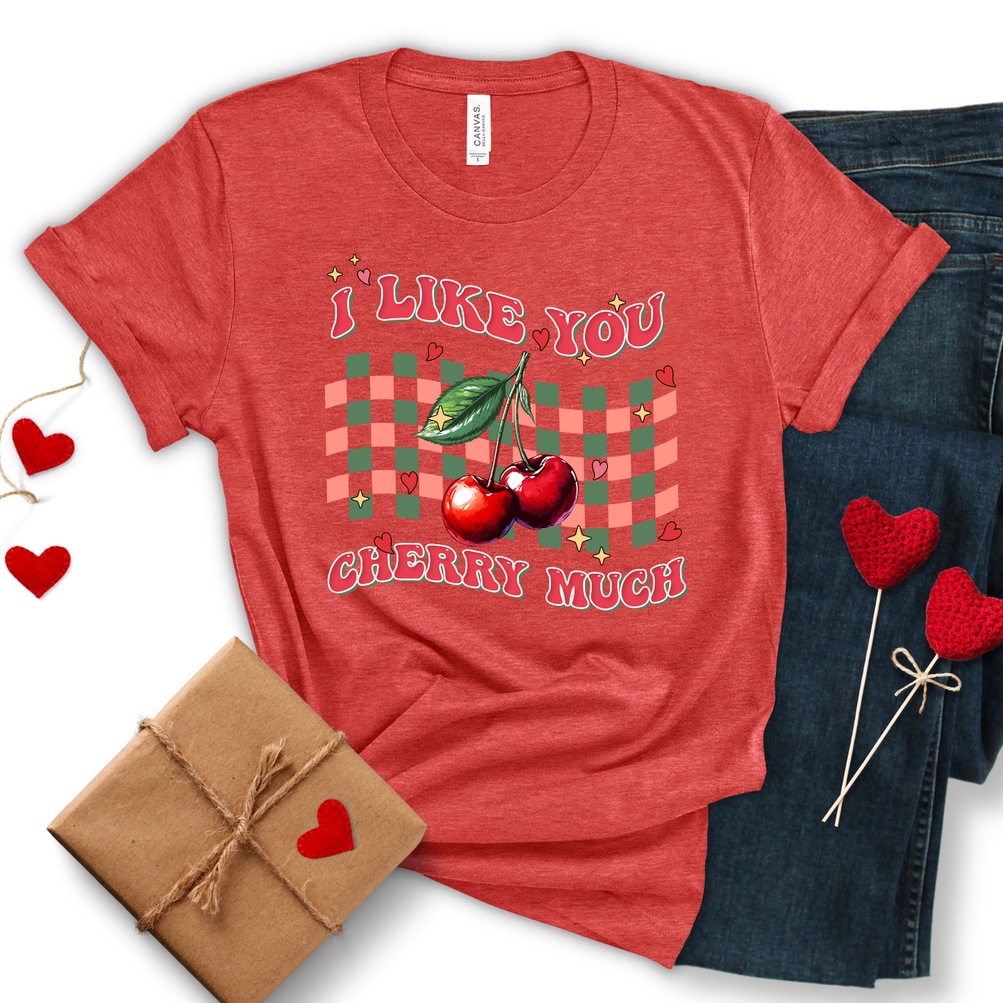 Love you cherry much women's Valentine's graphic t-shirt