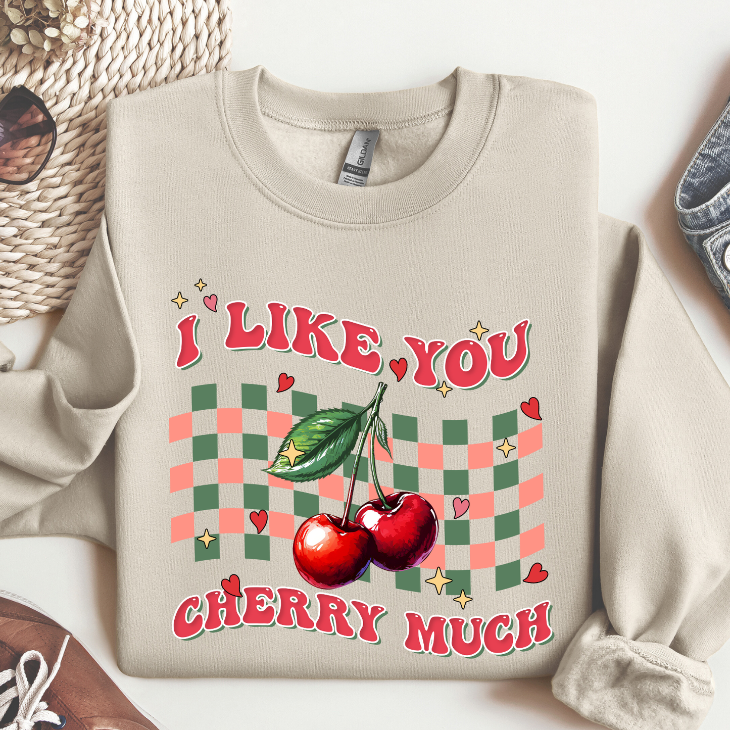 I love you cherry much women's Valentine's sweatshirt