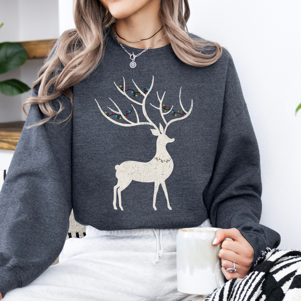 Christmas buck women's holiday sweatshirt