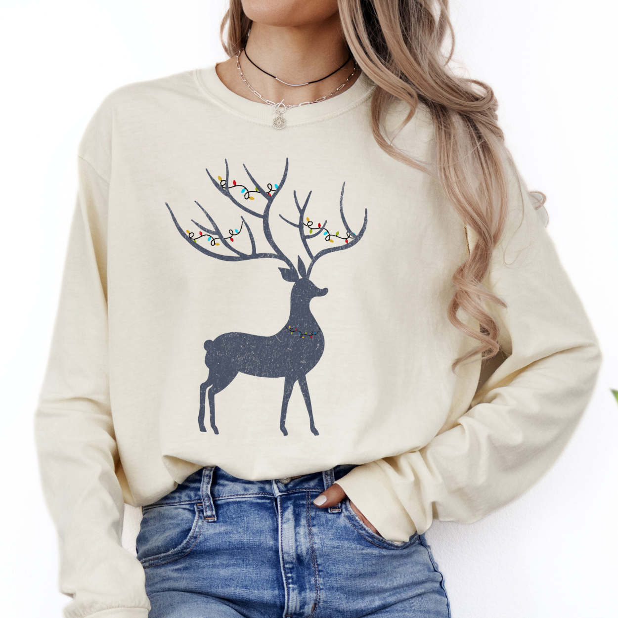 Christmas buck women's holiday sweatshirt