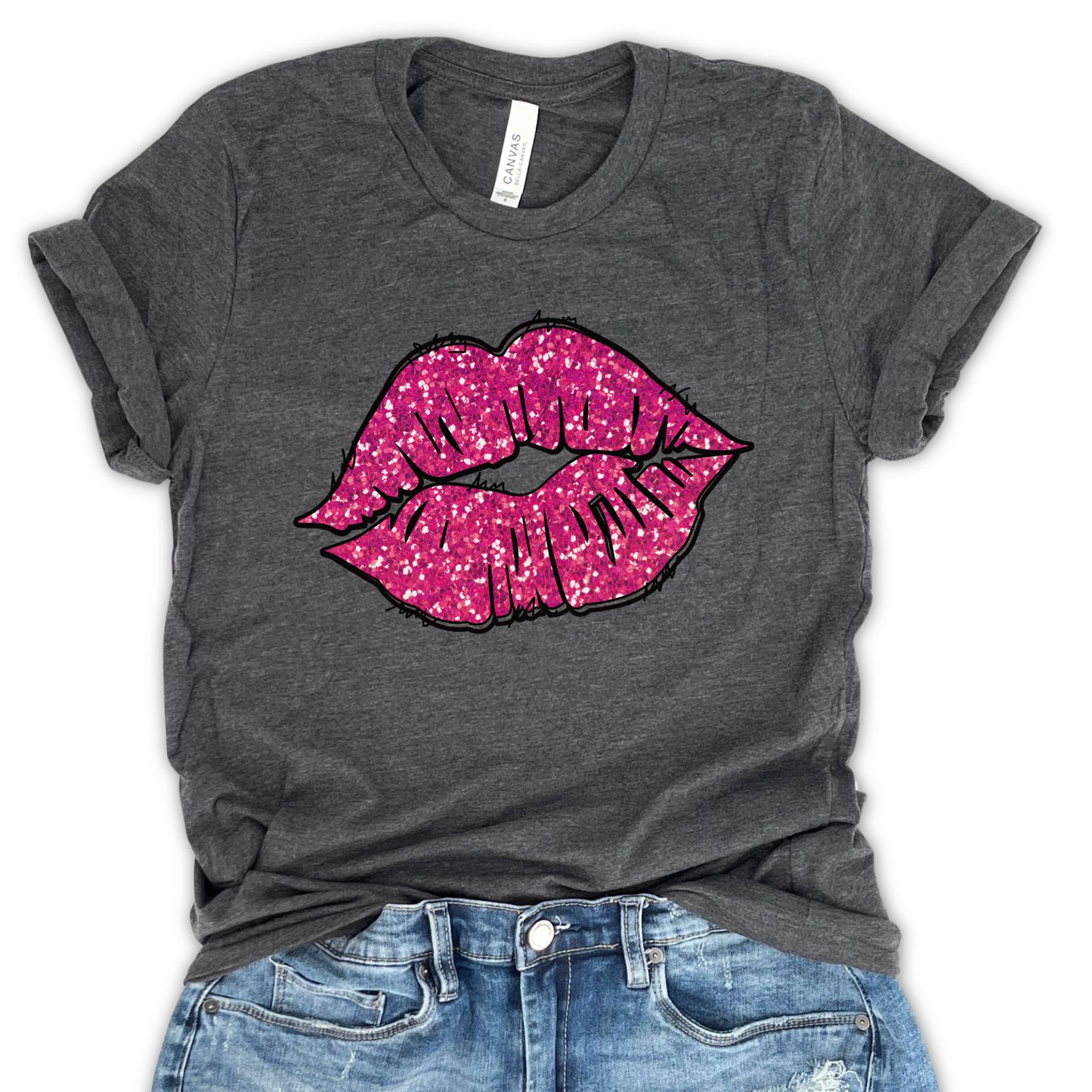 Valentine's Day sparkling lips t-shirt