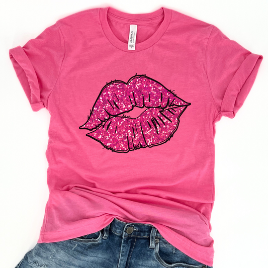 Valentine's Day sparkling lips t-shirt